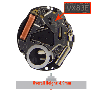 Quartz watch movement for Hattori Japan VX83 repair