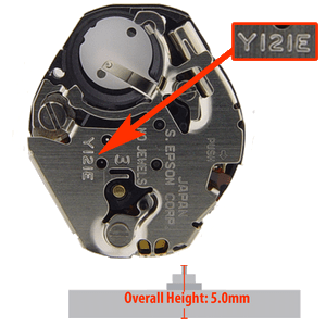 Hattori Japanese Y121HCP quartz movements have a high canon pinion