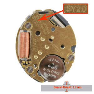 Miyota/Citizen LTD Watch Movement 5Y20 Quartz Movements Overall Height 3.7mm
