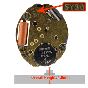 Miyota/Citizen LTD Watch Movement 5Y30 Quartz Movements Overall Height 4.0mm