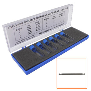 Steel Short Tip Single Flange Spring Bar Assortment 1.0 MM Thick 60 Pieces Steel Short Tip Single Flange Spring Bar Assortment 1.0 MM Thick 60 Pieces