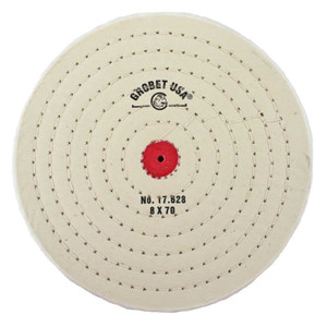 Finex Muslin Buff with Shellac Center 8 Inch 70 Ply Stitched Finex Muslin Buff with Shellac Center 8 Inch 70 Ply Stitched
