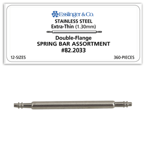 Double-flanged extra-thin watch band spring bar 360-piece assortment