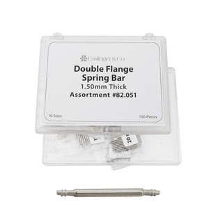 Watch Band Pins 1.50mm Thin Double Flanged Nickel Plated Spring Bar Assortment 150 Pieces