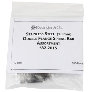 Watch Band Pins 1.50mm Thin Double Flanged Stainless Steel Spring Bar Assortment 100 Pieces