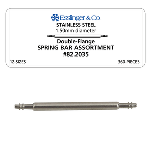 360 piece 1.5mm thin double flanged stainless steel spring bars
