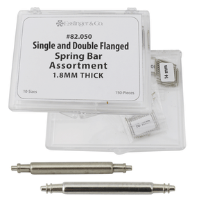 Watch Band Pins 1.80mm Single and Double Flanged Nickel Plated Spring Bar Assortment 150 Pieces