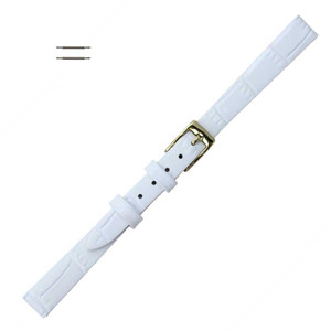 8mm Watch band white leather alligator grain 8mm Watch band white leather alligator grain