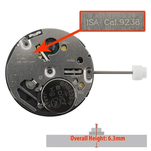 ISA Multifunction 5 Hand Quartz Watch Movement ISA9231/1890 Overall Height 6.2mm