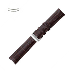 18mm Brown Gator Grain Curved Leather Watch Band 18mm Brown Gator Grain Curved Leather Watch Band