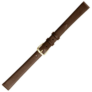 Watch Band 12mm Brown Leather Smooth Classic Calf 8 1/4 Inch Length