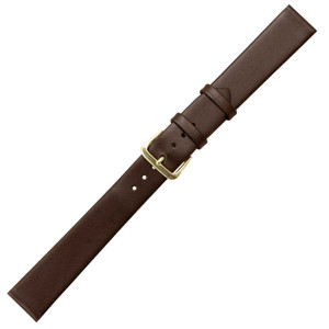 Extra Long Watch Band 16MM Brown Leather Smooth Classic Calf