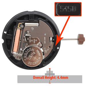 Harley Ronda 3 Hand Quartz Watch Movement HQ515.24D-6 24 Hour Disc And Date at 6:00 Overall Height 4.4mm