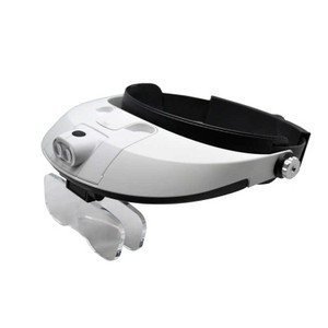 SUNJOYCO Head Mount Magnifier, Professional Jeweler Loupe Headband  Magnifying Glasses Magnify Goggles, Lighted Headband Magnifier Rechargeable  Head