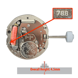 Harley Ronda Watch Movement HQ788-6 Moon Phase with 6:00 Date