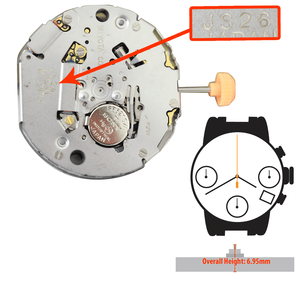 Miyota/Citizen LTD Quartz Chronograph Watch Movement JS26 Overall Height 6.95mm