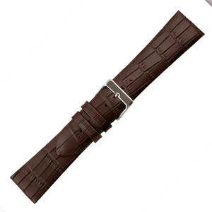 24MM Alligator Grain Dark Brown Leather Watch Band 24MM Alligator Grain Dark Brown Leather Watch Band