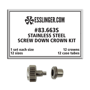 Screw Down Threaded Crown And Case Tube Kit Nickel Plated 12 Pieces Screw Down Threaded Crown And Case Tube Kit Nickel Plated 12 Pieces