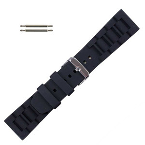 Black 26 mm Silicone Watch Band Black 26 mm Silicone Watch Band