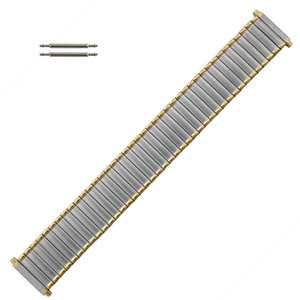 Two Tone Expansion Metal Watchband with Expandable Ends To Fit 20-24 MM Two Tone Expansion Metal Watchband with Expandable Ends To Fit 20-24 MM