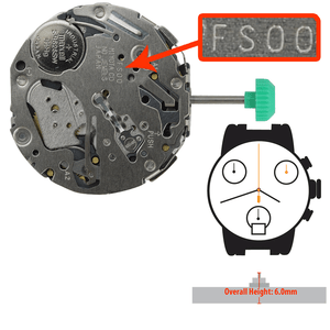 Miyota/Citizen LTD Quartz Watch Movement FS00-6 Date at 6:00 Overall Height 6.0mm
