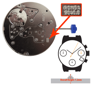 Harley Ronda Watch Movement HQ5040.D.2 Quartz Movements Overall Height 7.2mm