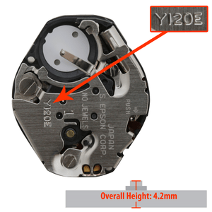 Hattori Japan 2 Hand Quartz Watch Movement Y120 Overall Height 4.2mm