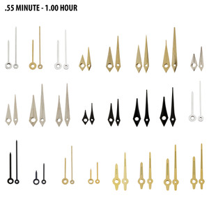 Watch Hands to Fit Minute Hand Hole Size .55mm and Hour Hand Hole Size 1.00mm Watch Hands to Fit Minute Hand Hole Size .55mm and Hour Hand Hole Size 1.00mm