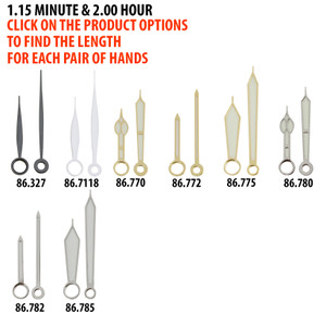 Watch Hands To Fit Minute Hand Hole Size 1.15mm And Hour Hand Hole Size 2.00mm