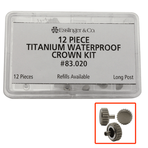 12 Piece Assortment of Waterproof Quartz Titanium Watch Crowns