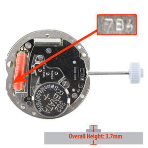 Harley Ronda 2 Hand Quartz Watch Movement HQ784-6 Date at 6:00 Overall Height 3.7mm