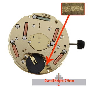 ETA Quartz Chronograph Watch Movement 251.264.I Date Suspended Inside Overall Height 7.9mm