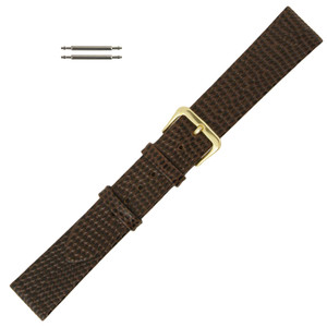 Leather Watch Band 18MM Brown Long Lizard Grain