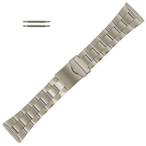 Wide Metal Watch Band Stainless Steel, Expandable Ends 20-26MM