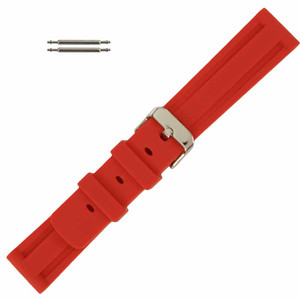 Silicone Watch Band 20MM Red Sport Rubber Jelly