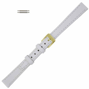 Watch Band 12mm Classic Calf White Leather 7 7/16 Inch Length