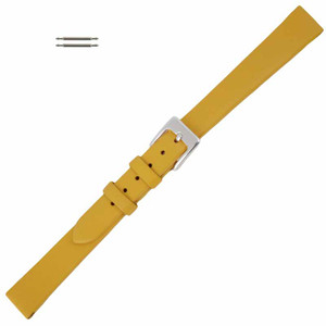 Yellow Leather Long Watch Band 12MM Smooth Calf