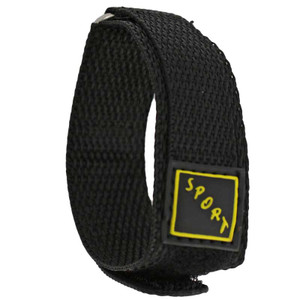 Heavy Black Nylon and Leather 18mm Watch Strap