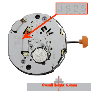 Miyota/Citizen LTD Multifunction Quartz Watch Movement JS25-6 Date at 6:00 Overall Height 6.4mm