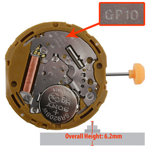 Miyota/Citizen LTD Multifunction Quartz Watch Movement GP10 Big Date at 12:00 Overall Height 6.2mm