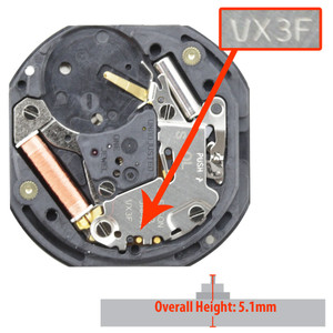 Hattori Japan Multifunction Quartz Watch Movement VX3F Overall Height 5.1mm