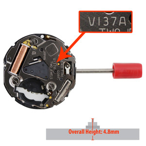 Genuine Seiko 3 Hand Chronograph Quartz Solar Watch Movement V137 Date at 3:00 Overall Height 4.8mm