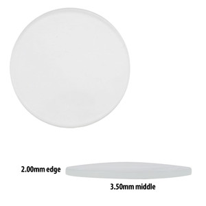 Round Domed Top Flat Back Magnifier Mineral Glass Crystals 3.50 mm Middle and 2.00mm Edge