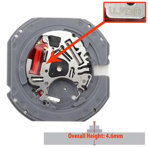 Hattori Japan 3 Hand Quartz Watch Movement VJ43 Day and Date at 3:00 Overall Height 4.6mm