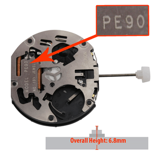 Sunon 3 Hand Multi Function Quartz Watch Movement PE90-01 Date At 3:00 Overall Height 6.8mm