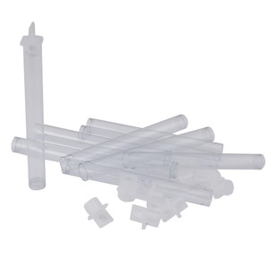 Plastic Tube Bottles with Caps 4 x 3/8 Inch Set of 10