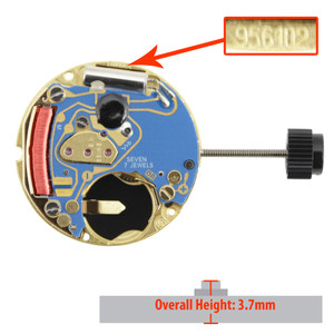 ETA 2 Hand Quartz Watch Movement 956.102-2 Overall Height 3.7mm