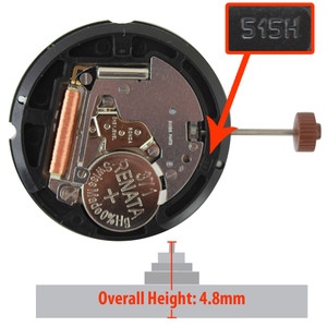 Harley Ronda Quartz Watch Movement HQ515.24H-D4 24 Hour Date At 4:00 Overall Height 4.8mm