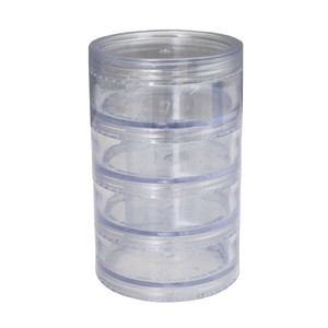 Plastic Storage Jars Stack of 4 2.5 Inch Diameter