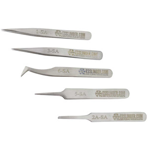 Bergeon 7024 Set of 6 Non Magnetic Tweezers